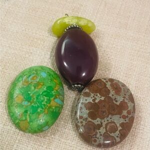 Green Jasper Oval Cabochon Pendant Bead - Women Jewelry